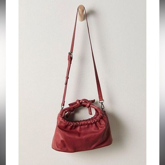 Free People Head Over Heels Leather Crossbody Bag in Red - Picture 1 of 6